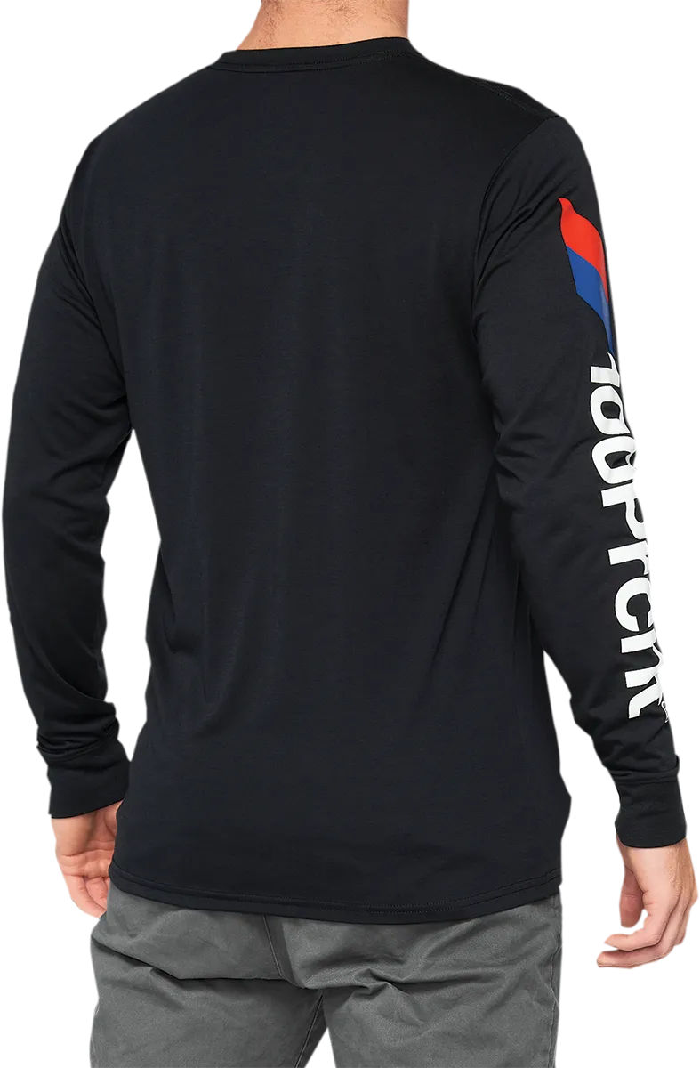 100% Aster Tech T-Shirt - Long-Sleeve - Black - Small 35029-001-10
