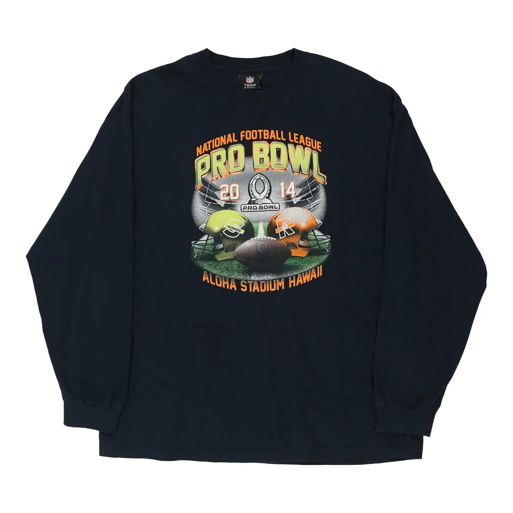2014 Pro Bowl Hawaii Nfl Long Sleeve T-Shirt - 2XL Navy Cotton