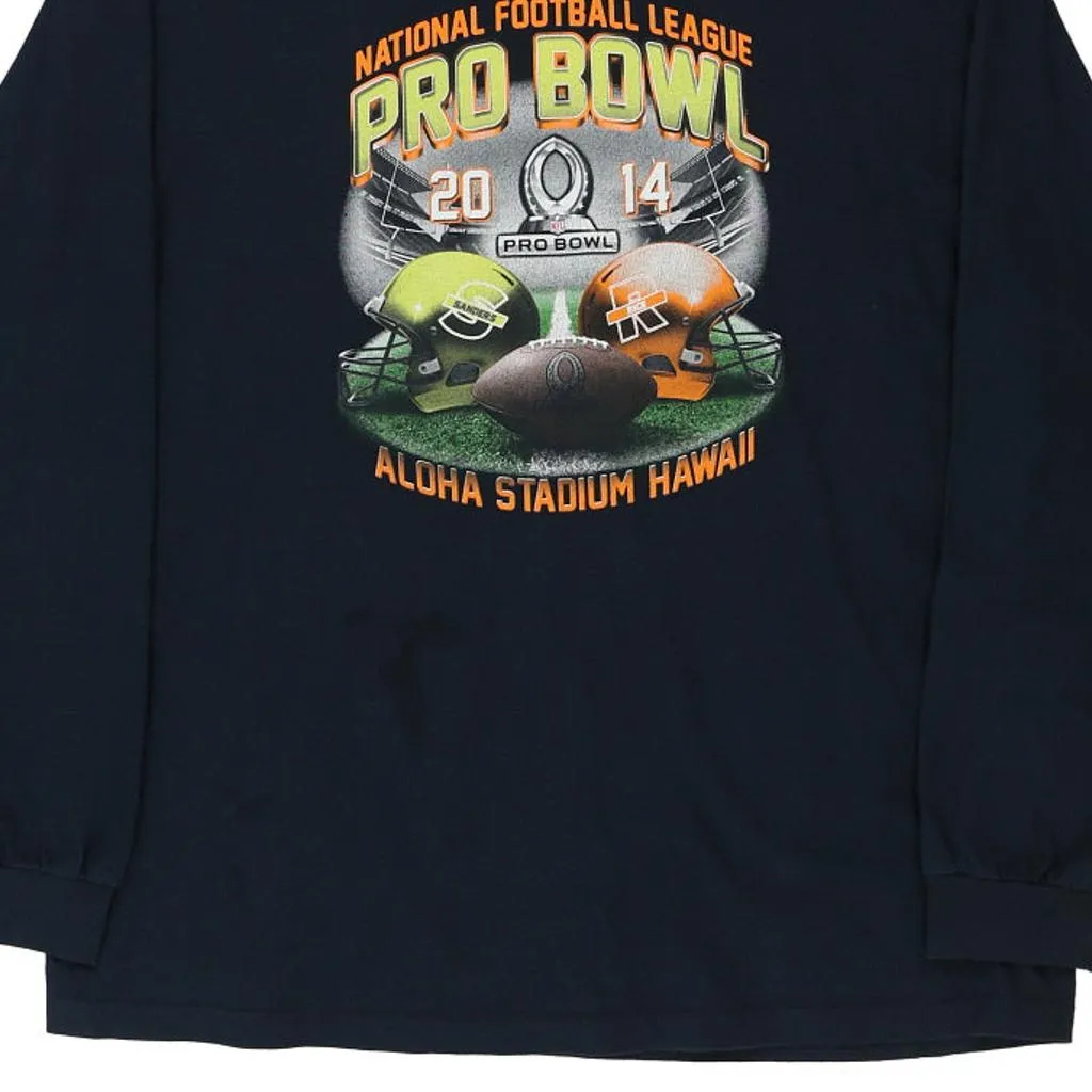 2014 Pro Bowl Hawaii Nfl Long Sleeve T-Shirt - 2XL Navy Cotton
