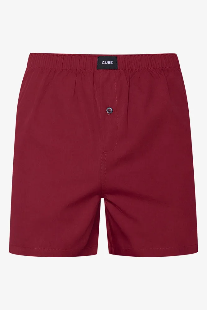 3 Pack Woven Boxers Red & Blue