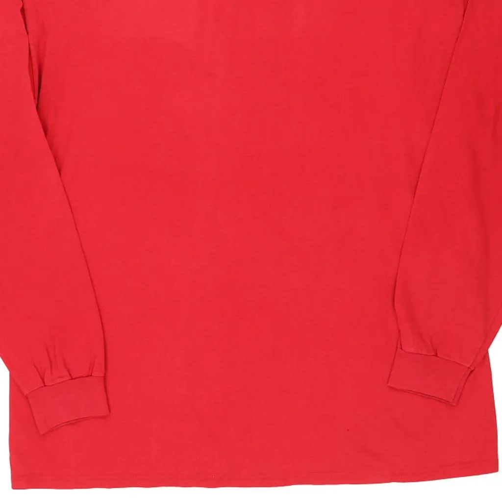 Adidas Long Sleeve T-Shirt - XL Red Cotton