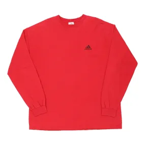 Adidas Long Sleeve T-Shirt - XL Red Cotton