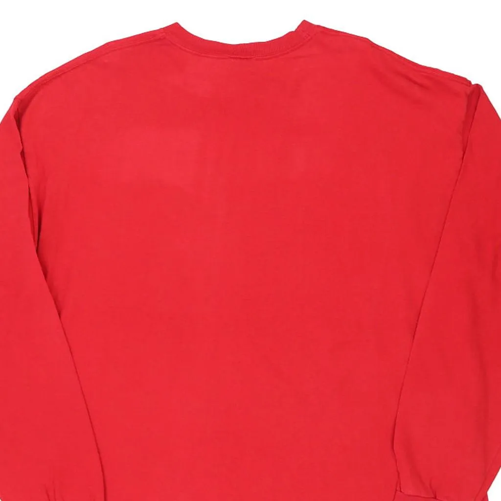 Adidas Long Sleeve T-Shirt - XL Red Cotton