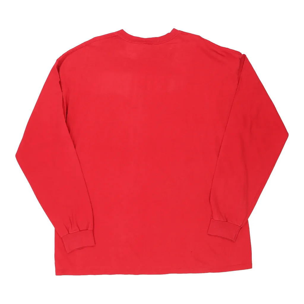 Adidas Long Sleeve T-Shirt - XL Red Cotton