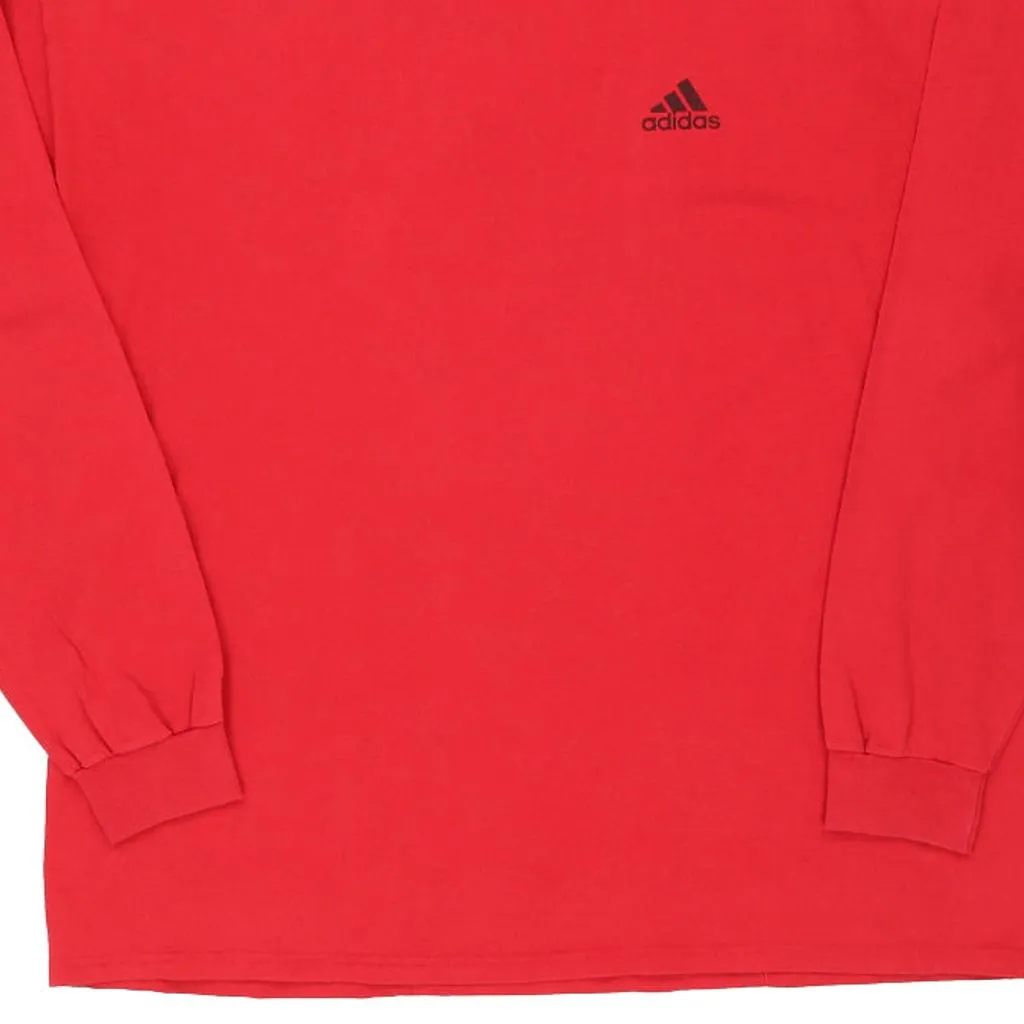 Adidas Long Sleeve T-Shirt - XL Red Cotton