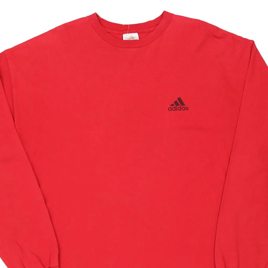 Adidas Long Sleeve T-Shirt - XL Red Cotton