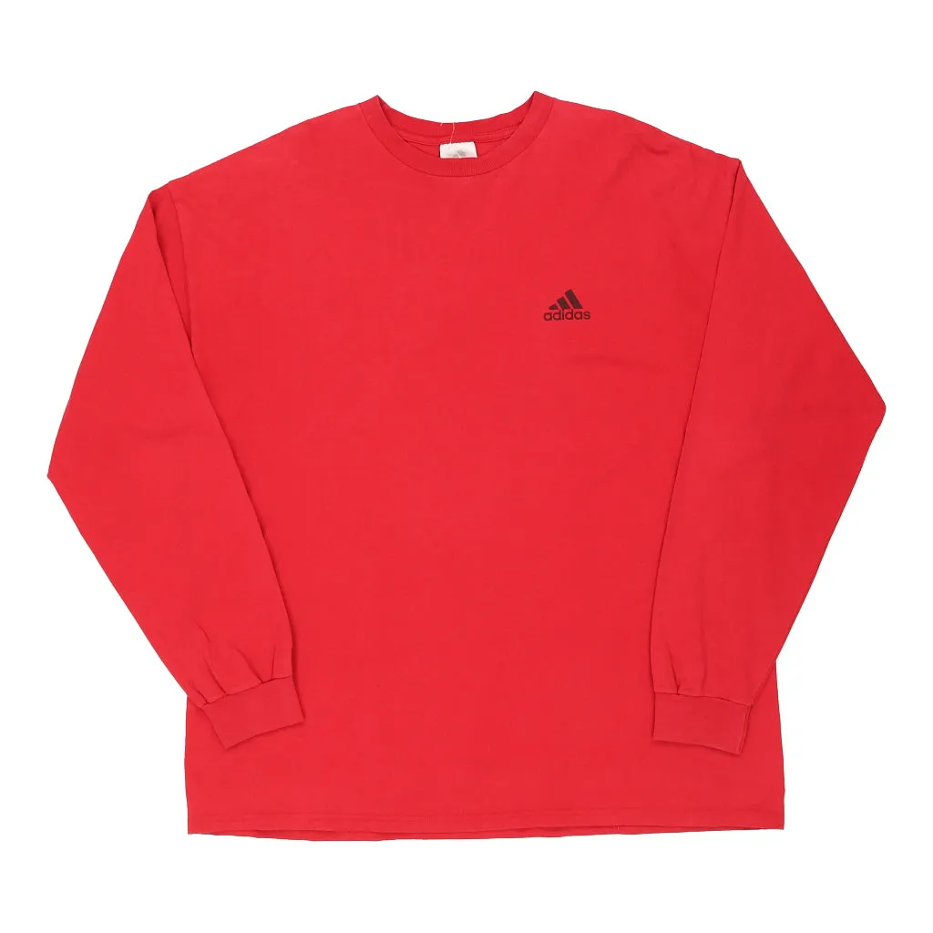 Adidas Long Sleeve T-Shirt - XL Red Cotton