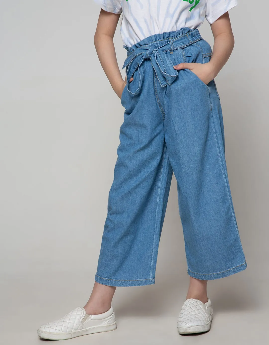 Aero Denim Pants Capri Pita Depan Polos