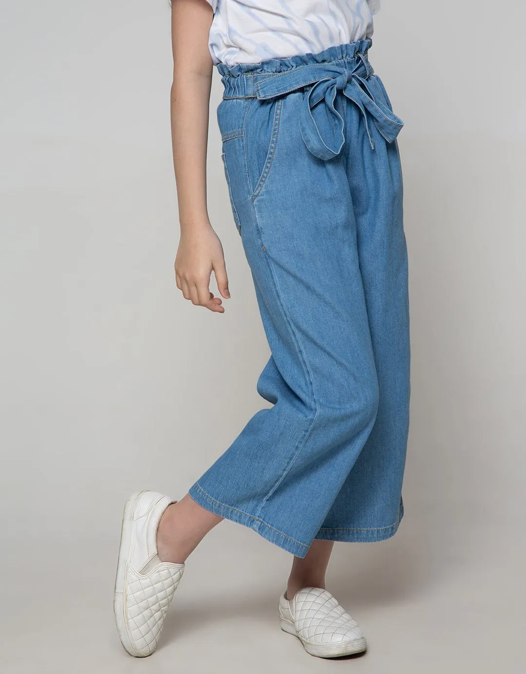 Aero Denim Pants Capri Pita Depan Polos