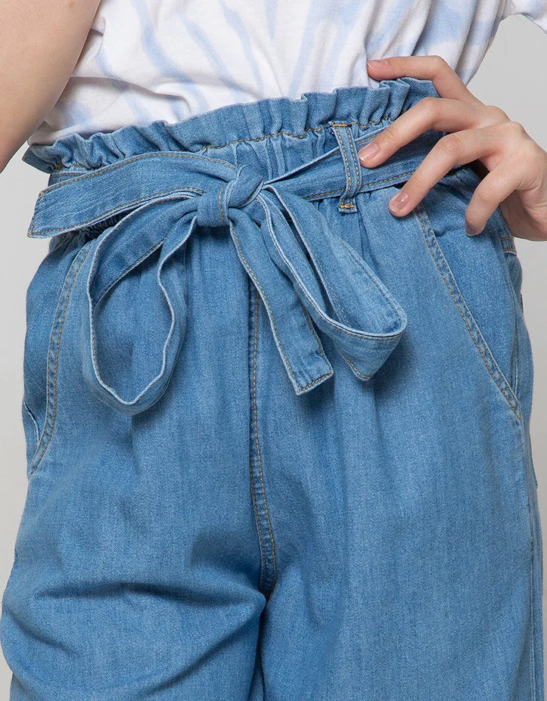 Aero Denim Pants Capri Pita Depan Polos