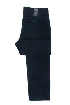Alberto Black Regular Slim Fit Compact Cotton Chinos