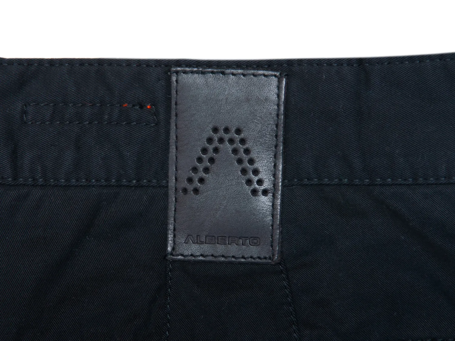 Alberto Black Regular Slim Fit Compact Cotton Chinos