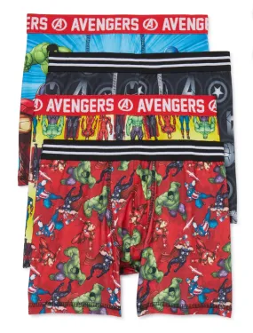 Avengers Boys Boxer Briefs Underwear, 4-Pack