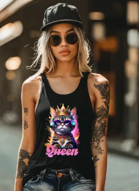 Cat Queen Art Tank Top | Grooveman Music TM