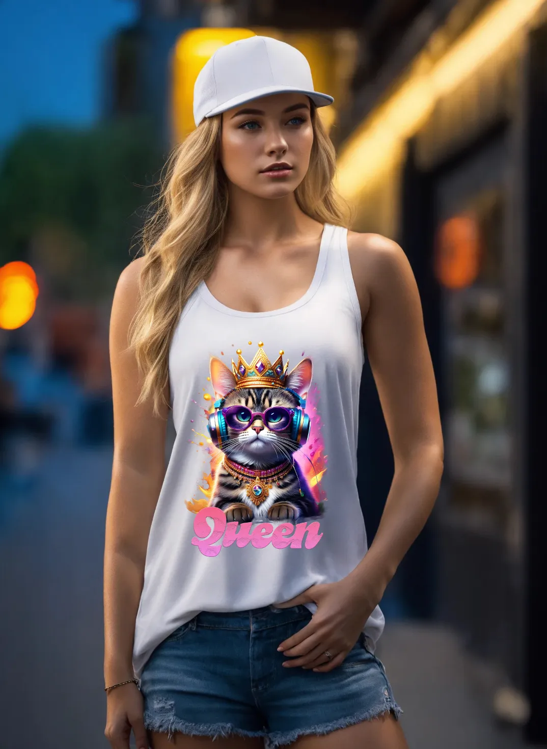 Cat Queen Art Tank Top | Grooveman Music TM