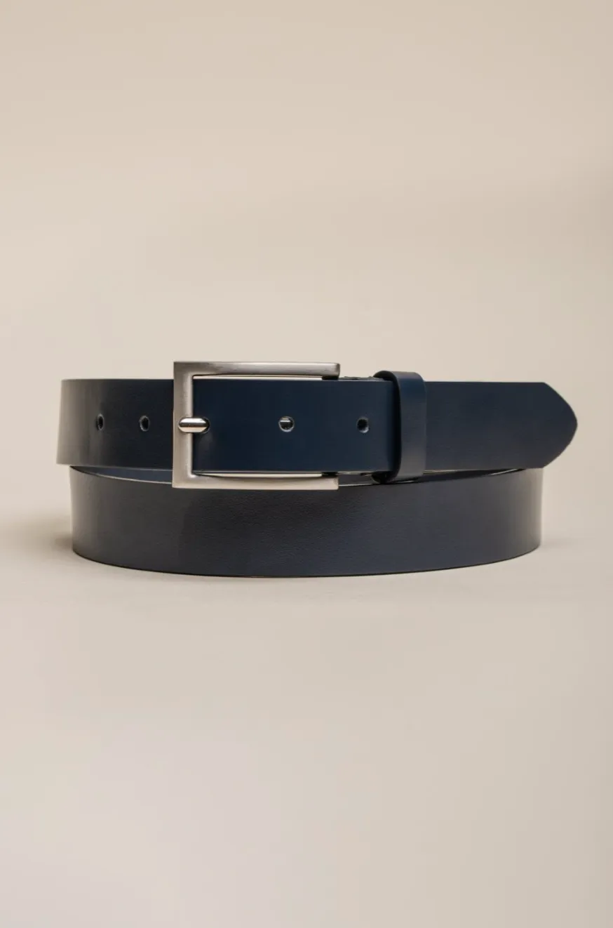 Cavani BT05 Leather Belt - Navy