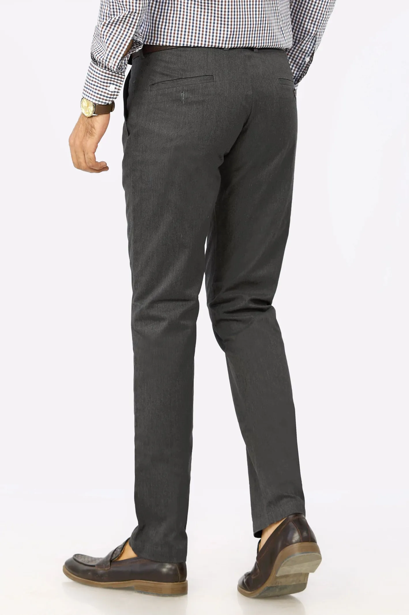 Coffee Grey Smart Fit Cotton Chino