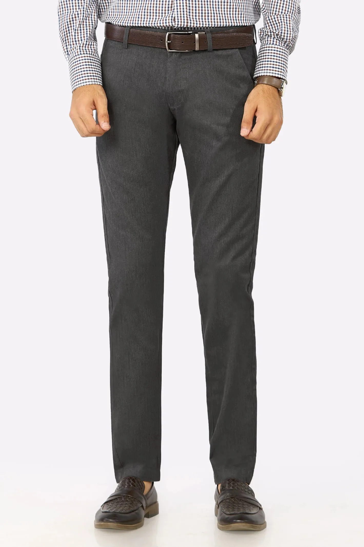 Coffee Grey Smart Fit Cotton Chino