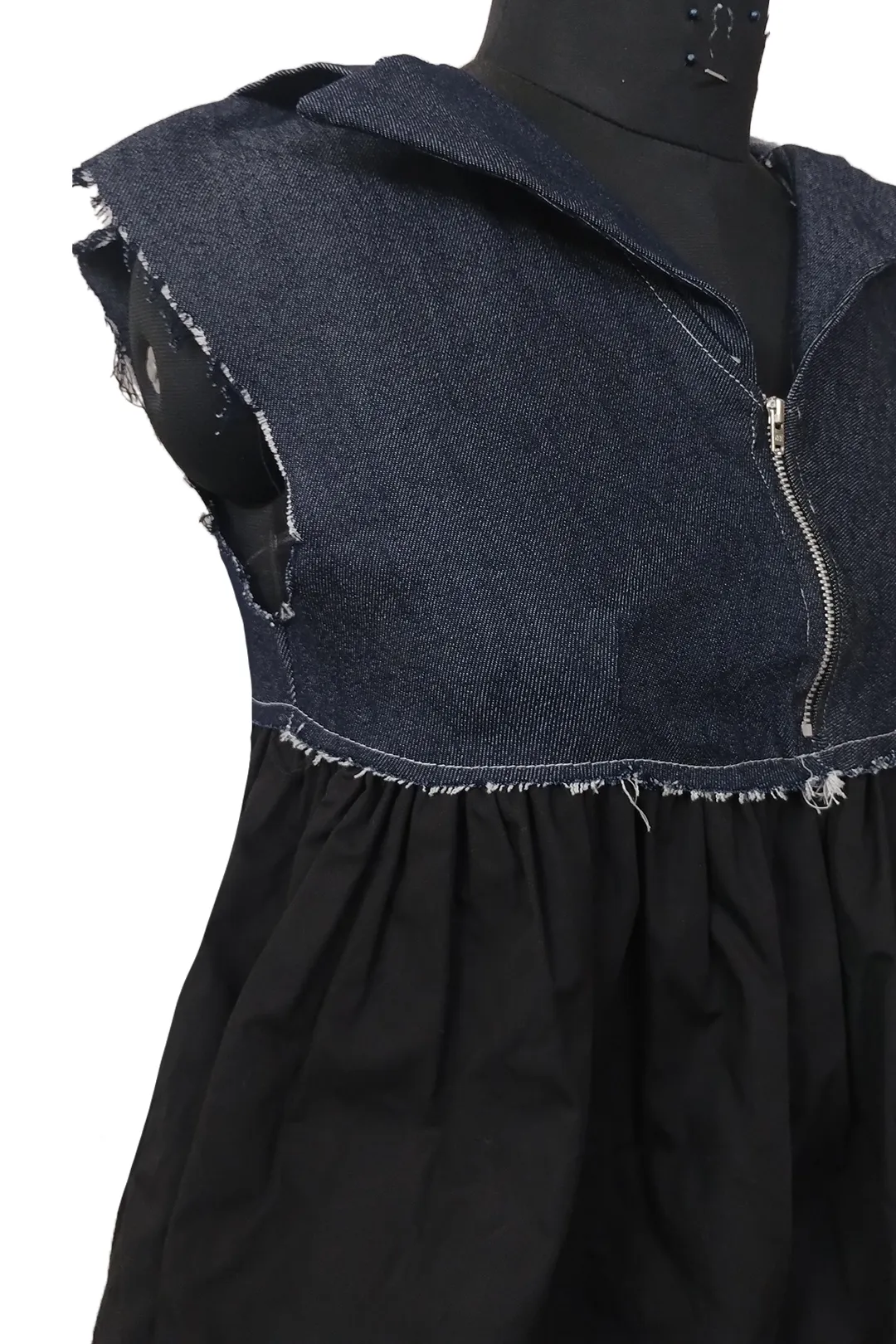 Deconstructed hooded dress