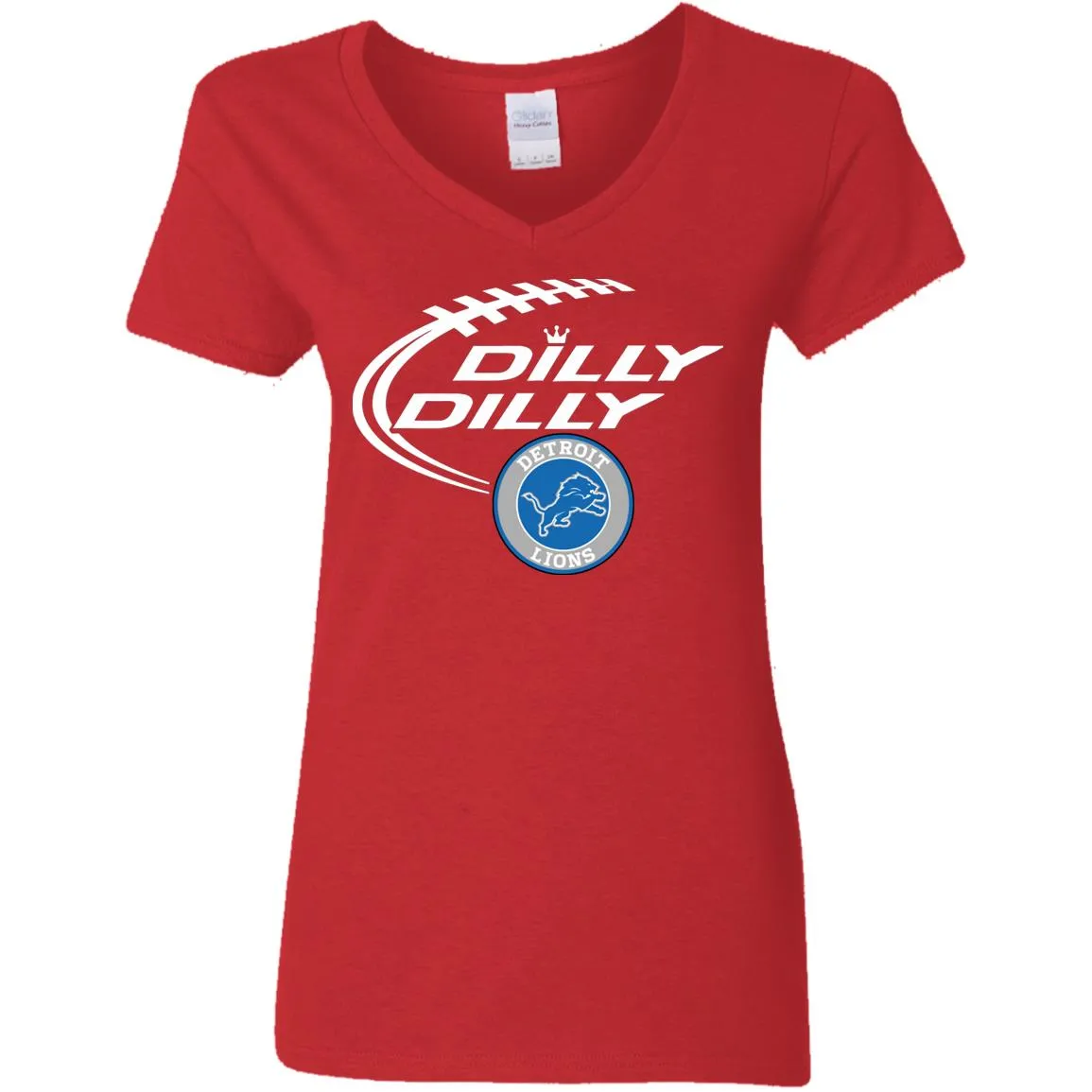 Dilly Dilly Destroit Lions Nfl Football Women V-Neck T-Shirt
