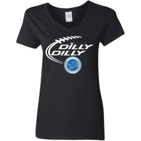 Dilly Dilly Destroit Lions Nfl Football Women V-Neck T-Shirt