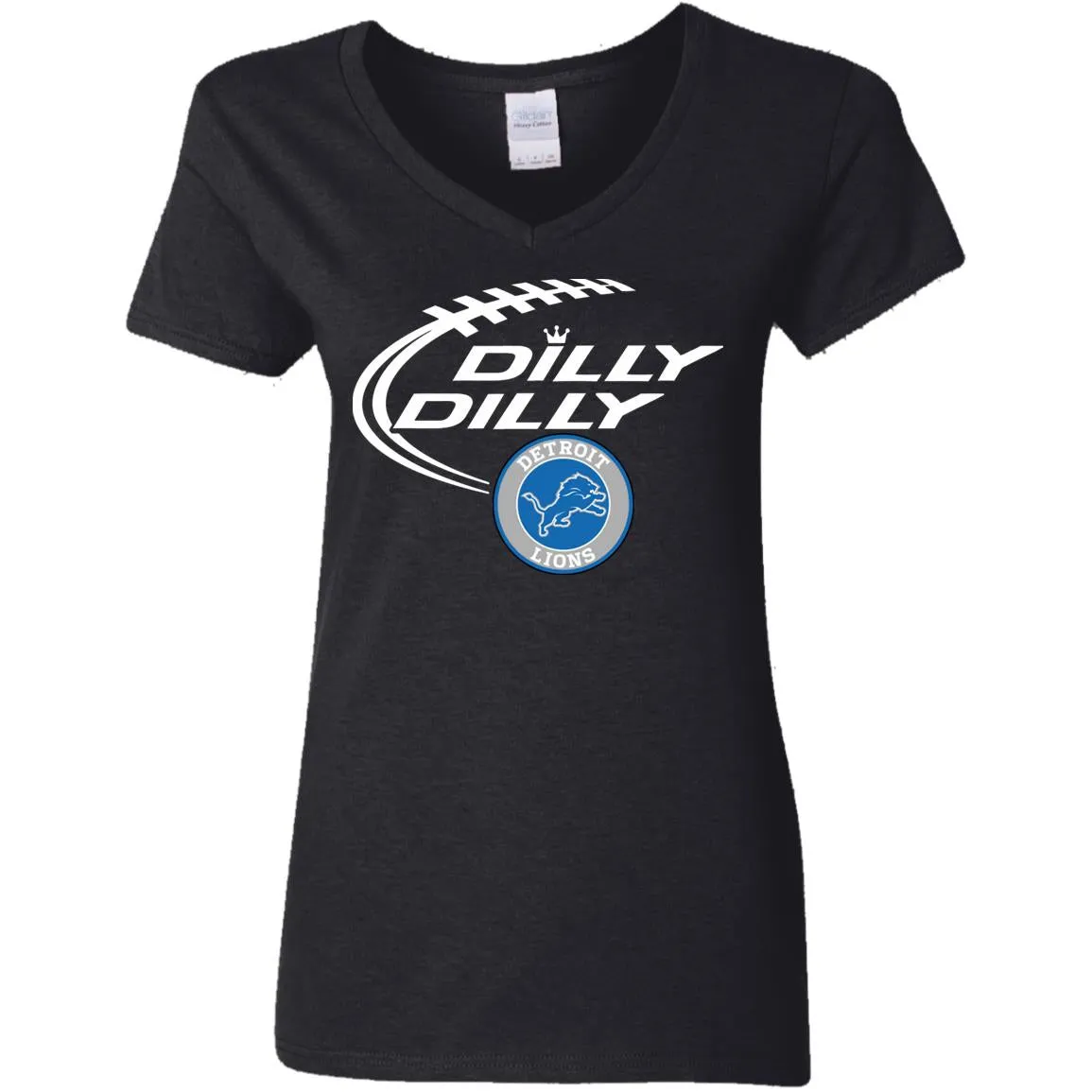 Dilly Dilly Destroit Lions Nfl Football Women V-Neck T-Shirt