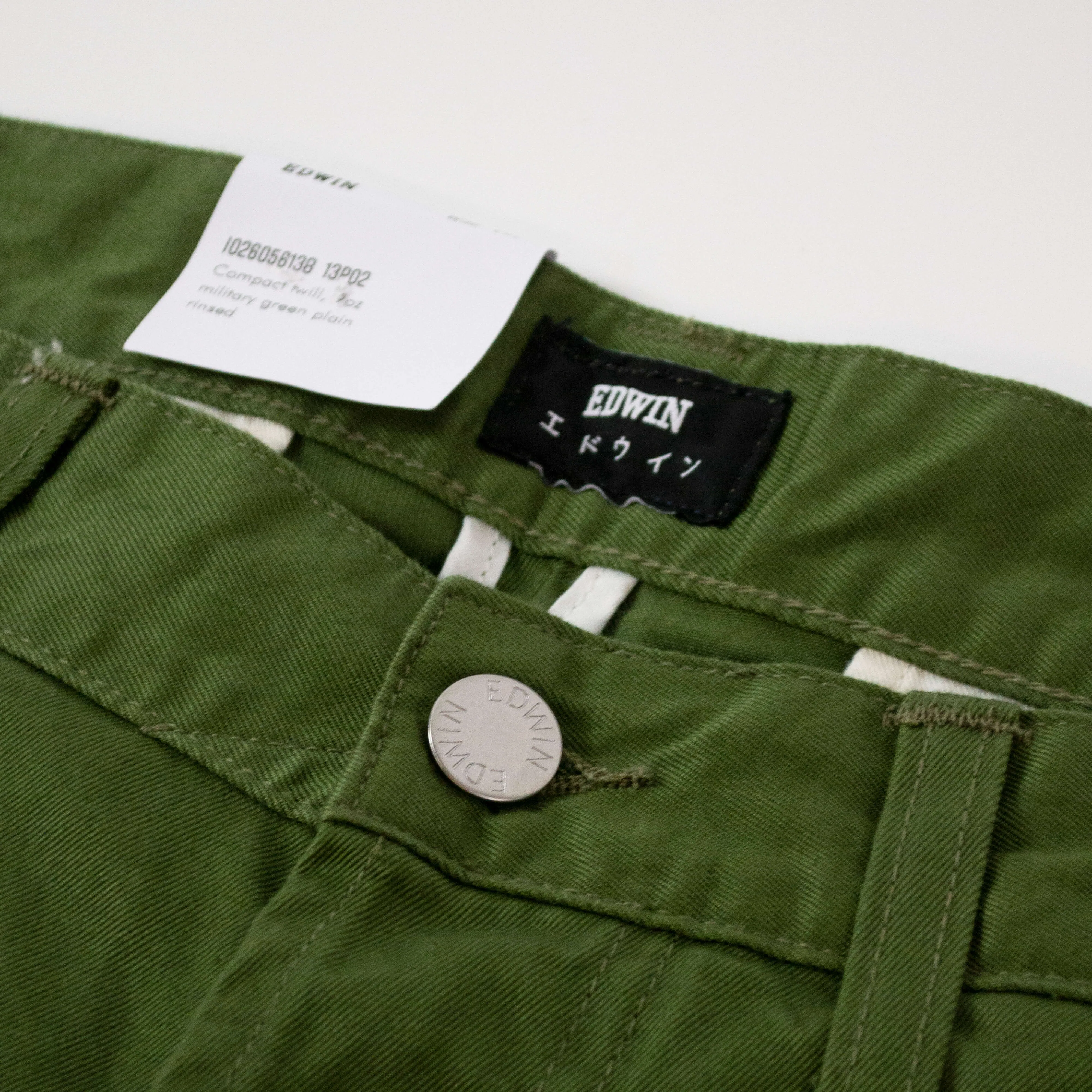 Edwin 55 Chino Compact Twill 9oz - Military Green