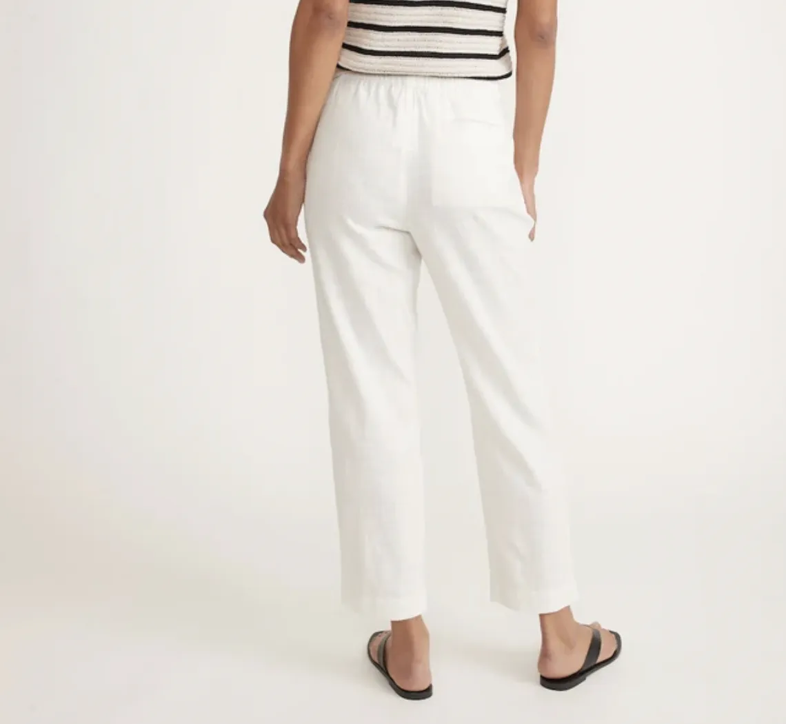 Elle Relaxed Crop Pant - White