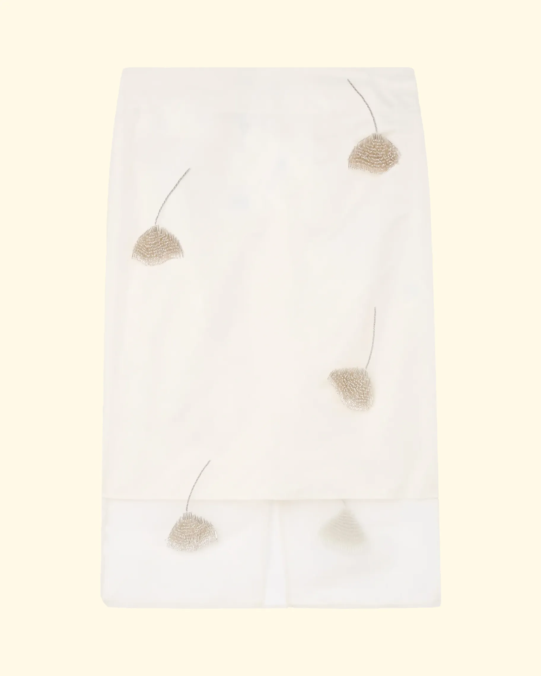 Embellished Tulip Organza Skirt | Off White