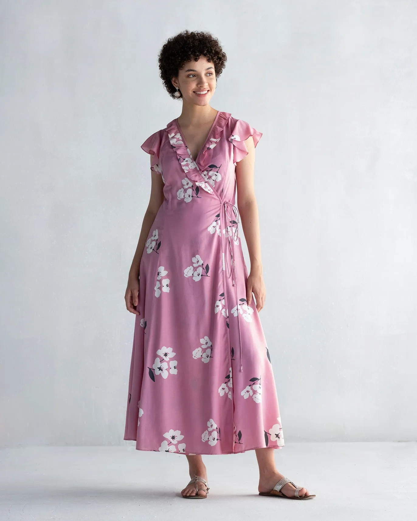 Floral Maxi Dress with Slip - Pink