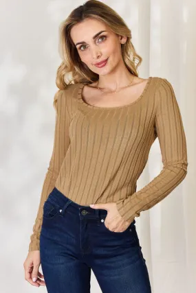 Full Size Ribbed Long Sleeve T-Shirt