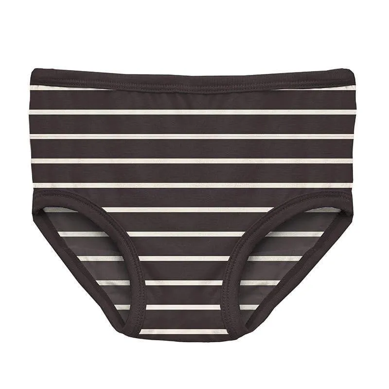 Girl's Print Bamboo Underwear (Set of 3) - 90's Plaid, Natural & 90's Stripe