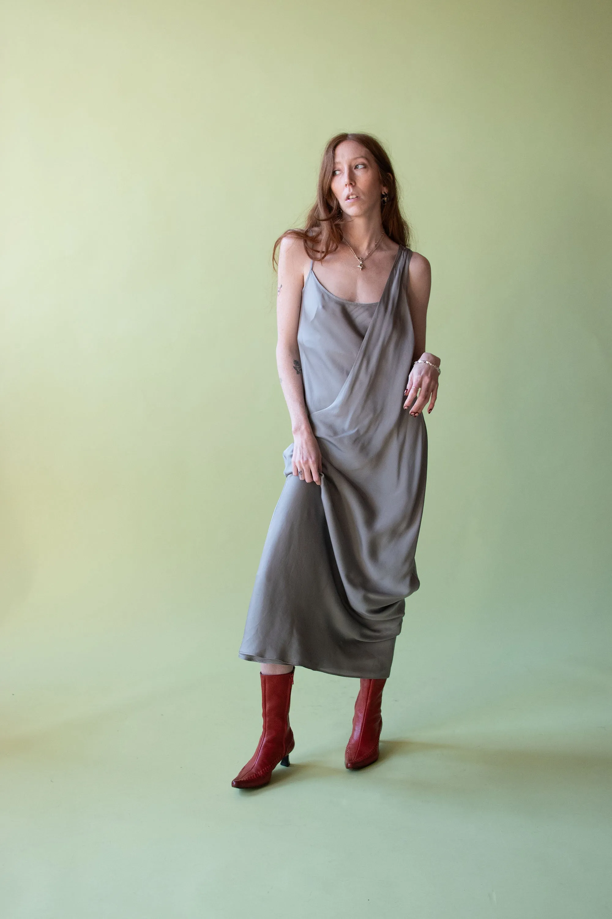 Gray Silk Slip Dress | Amanda Wakeley