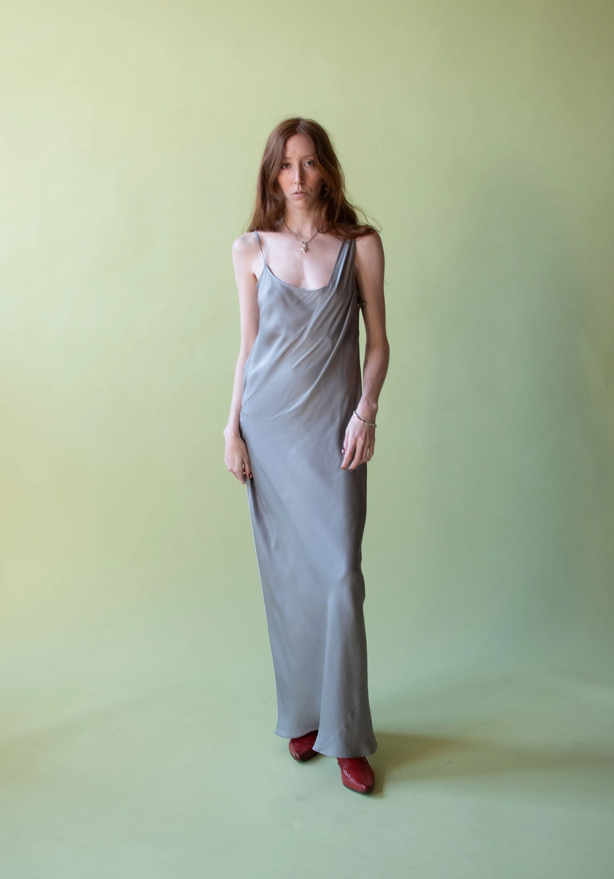 Gray Silk Slip Dress | Amanda Wakeley