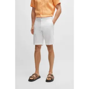 Hugo Boss Mens slim-fit shorts in stretch-cotton twill Size 32 White