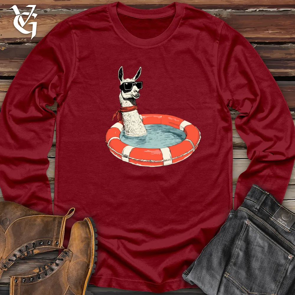 Llama Dressed as a Lifeguard Long Sleeve