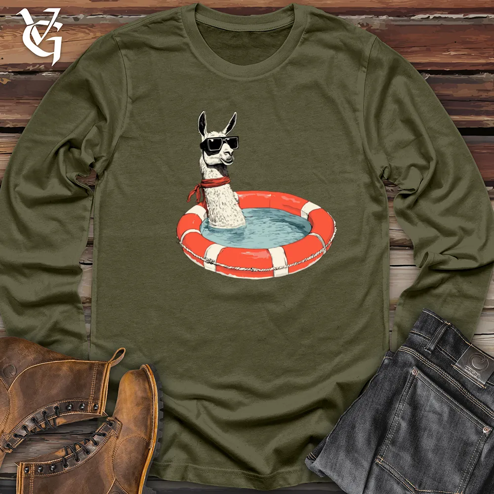 Llama Dressed as a Lifeguard Long Sleeve