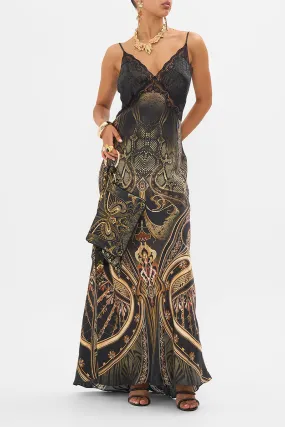 LONG BIAS SLIP DRESS W/ TRAIN