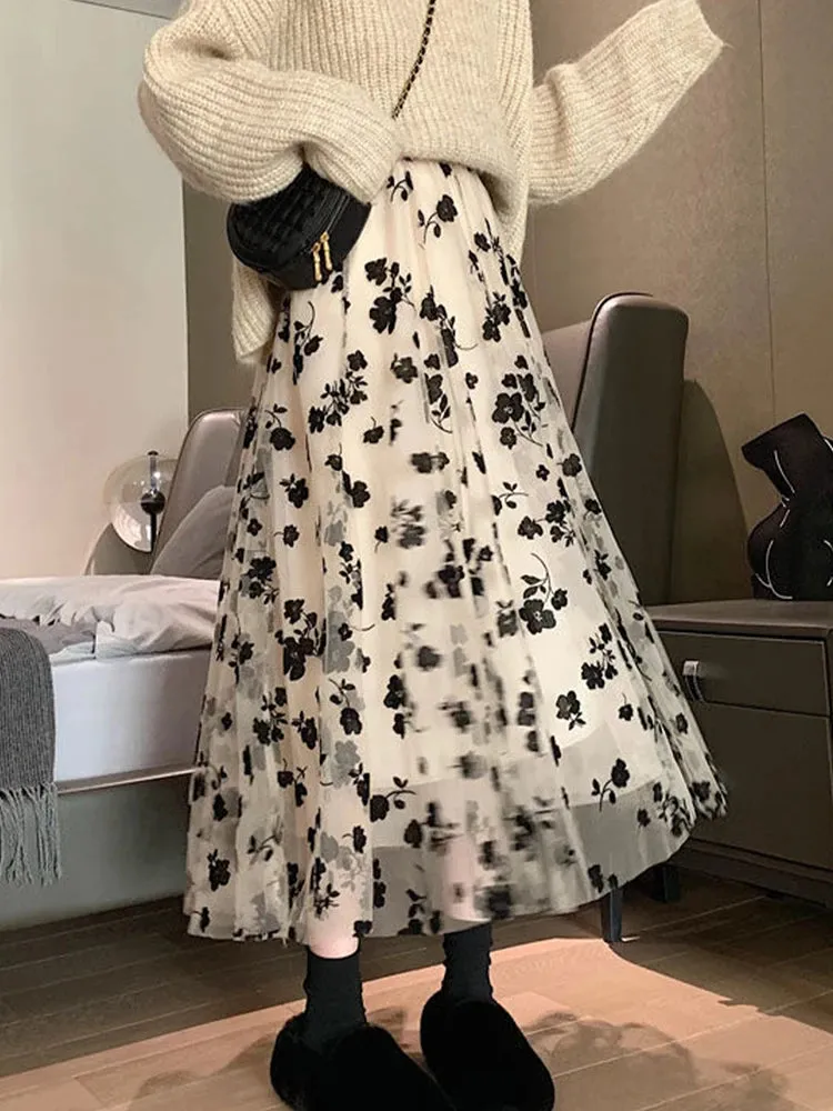 Mesh Floral Posy Skirts
