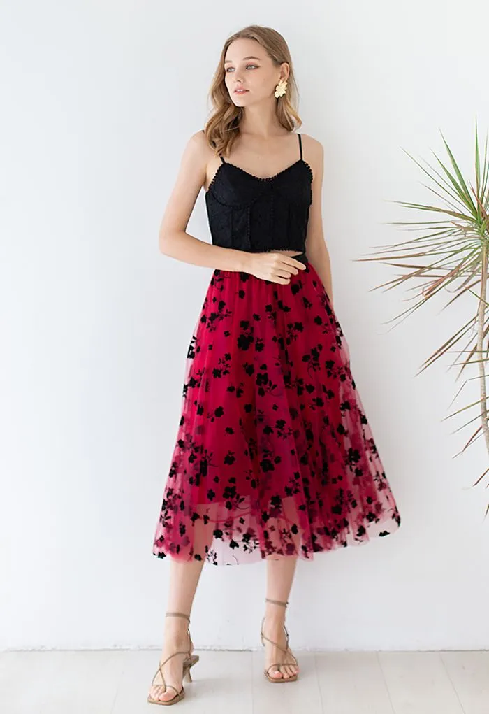 Mesh Floral Posy Skirts