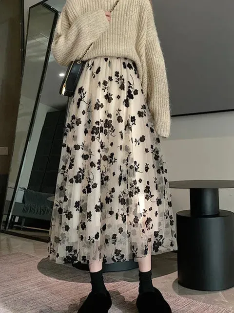 Mesh Floral Posy Skirts