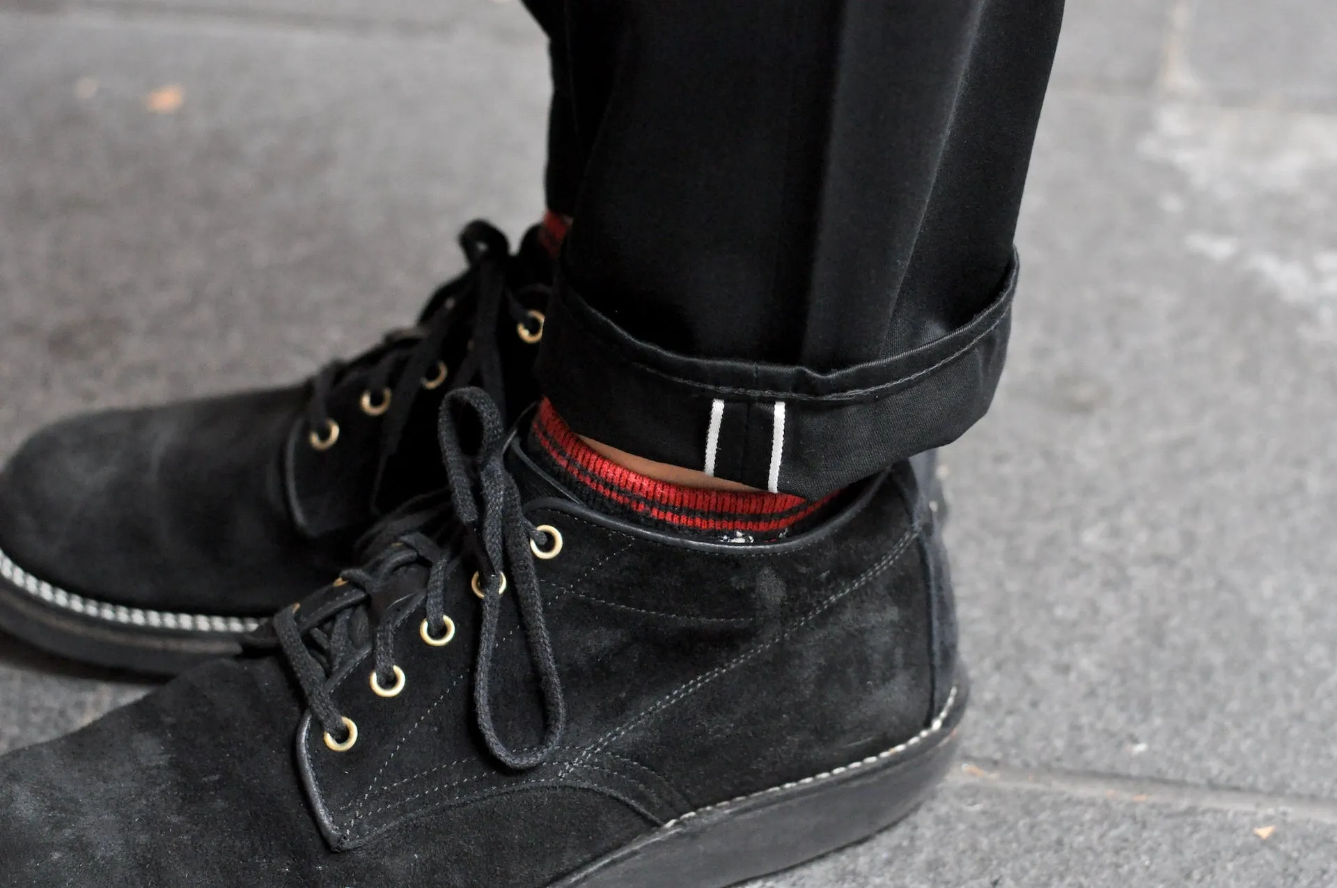 Momotaro 12.5oz Selvage Moleskin Trousers (Black)