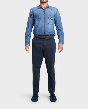 Navy Cotton Chinos