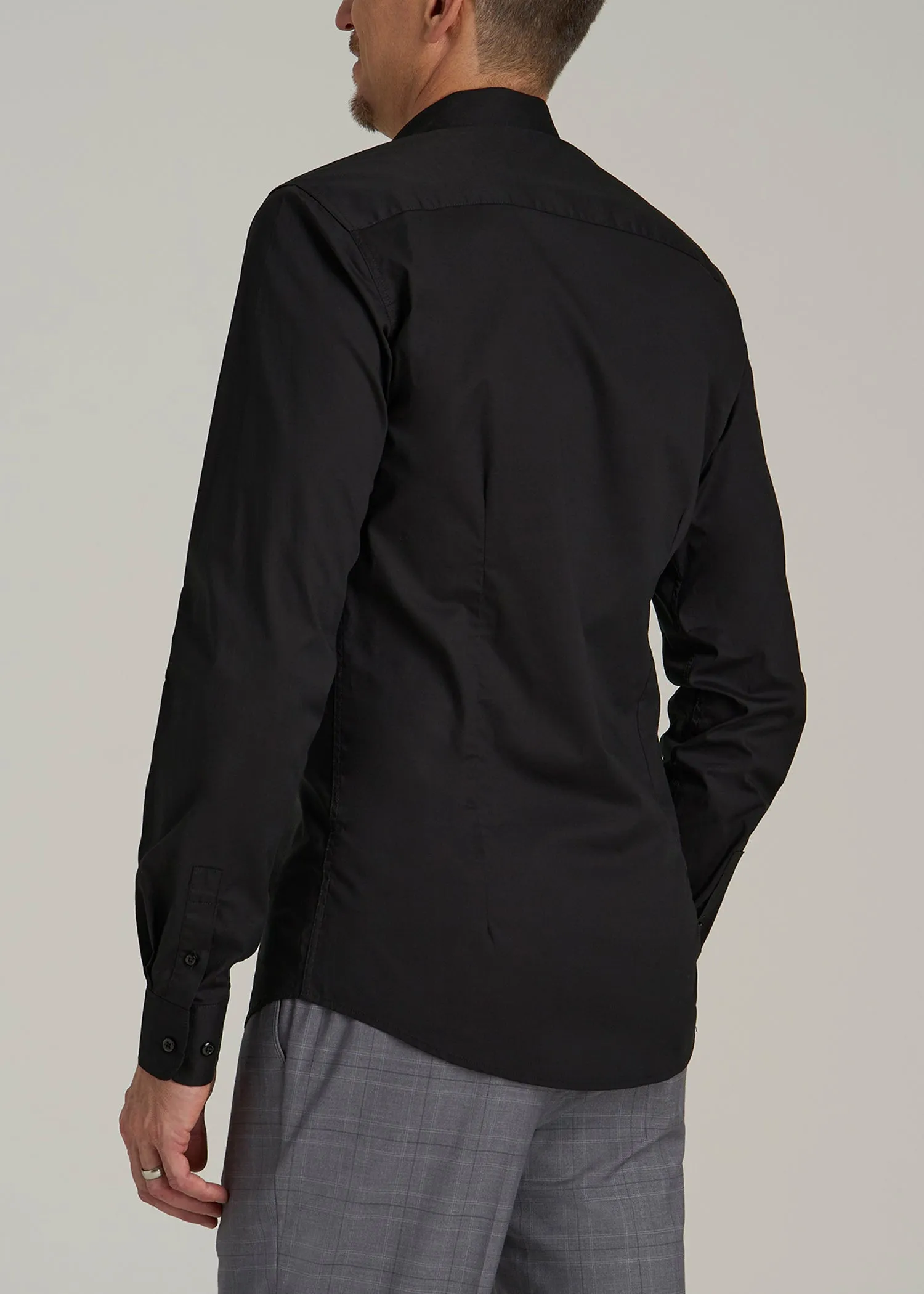 Oskar Button-Up Dress Shirt for Tall Men in Black