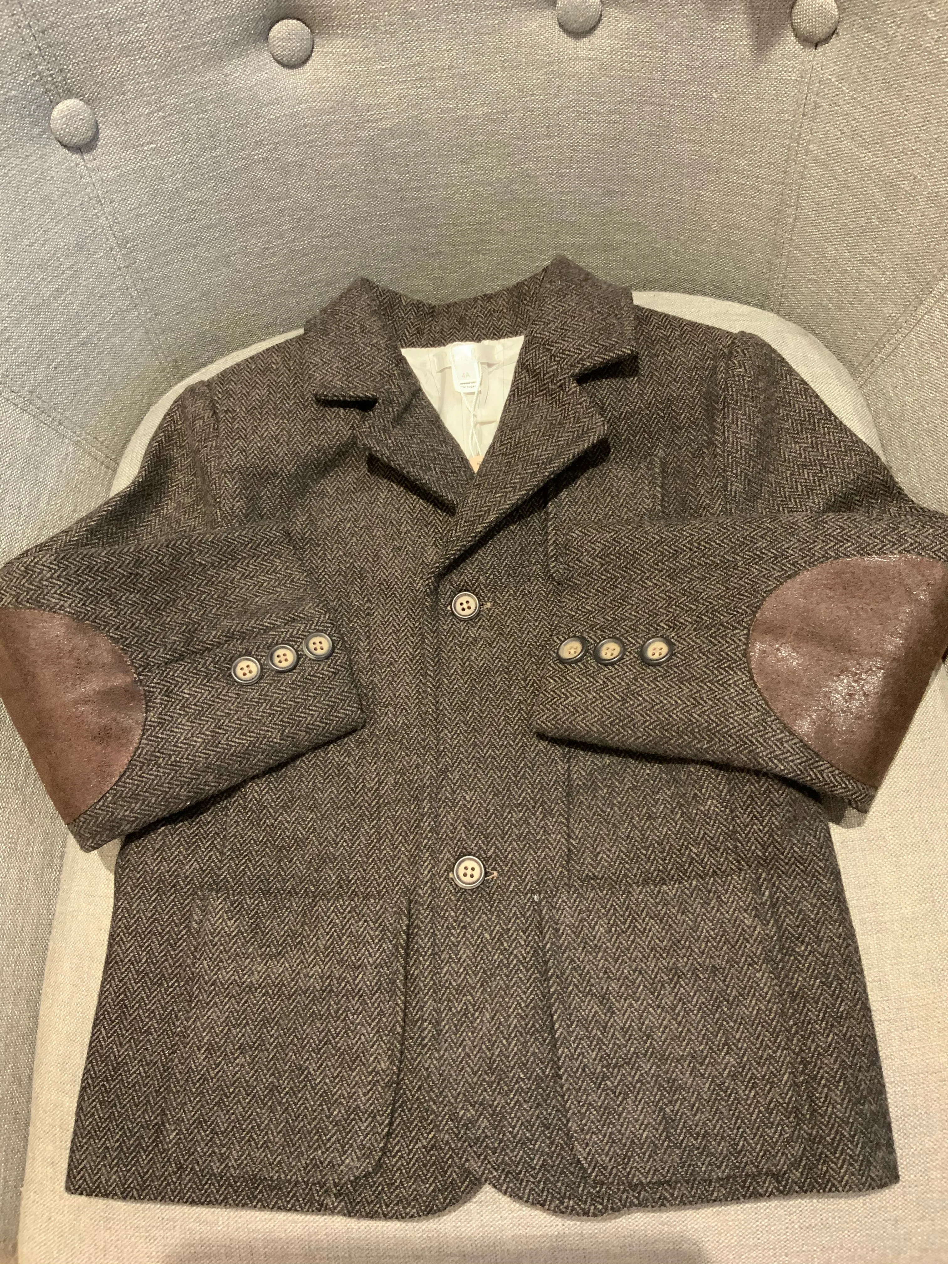 Patachou Boys' Herringbone Wool Peacoat Coat Size 4 years children