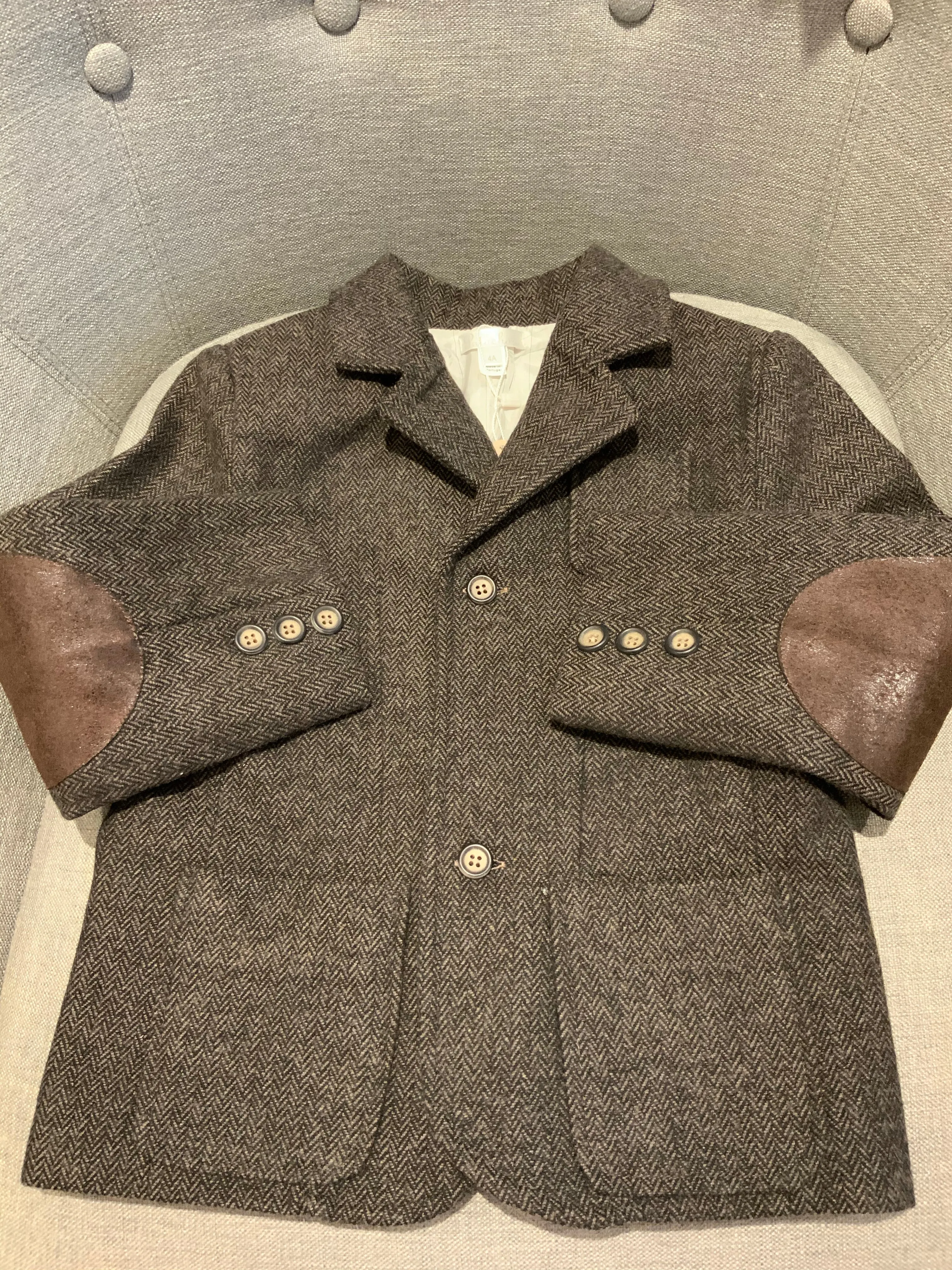 Patachou Boys' Herringbone Wool Peacoat Coat Size 4 years children