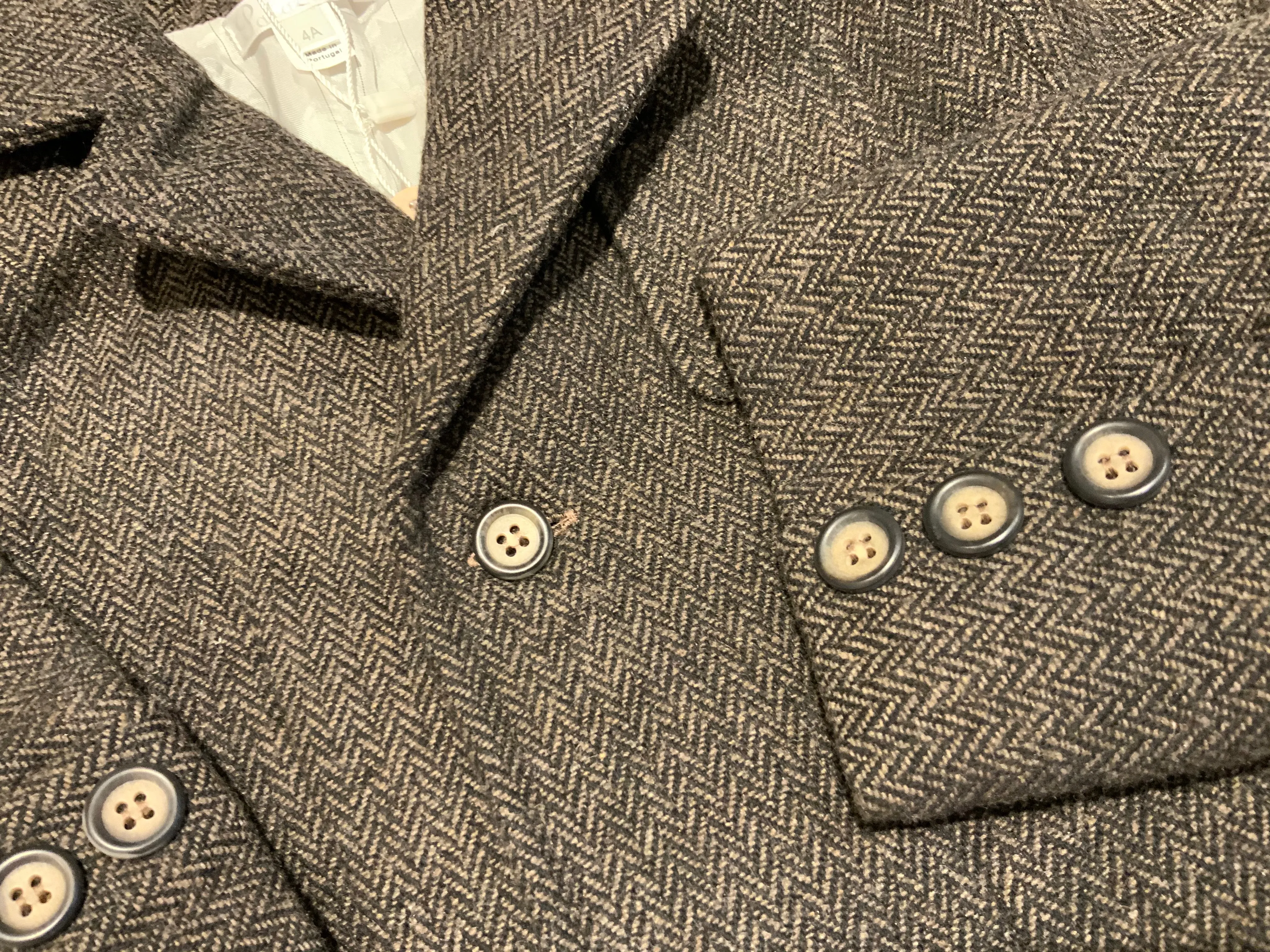 Patachou Boys' Herringbone Wool Peacoat Coat Size 4 years children