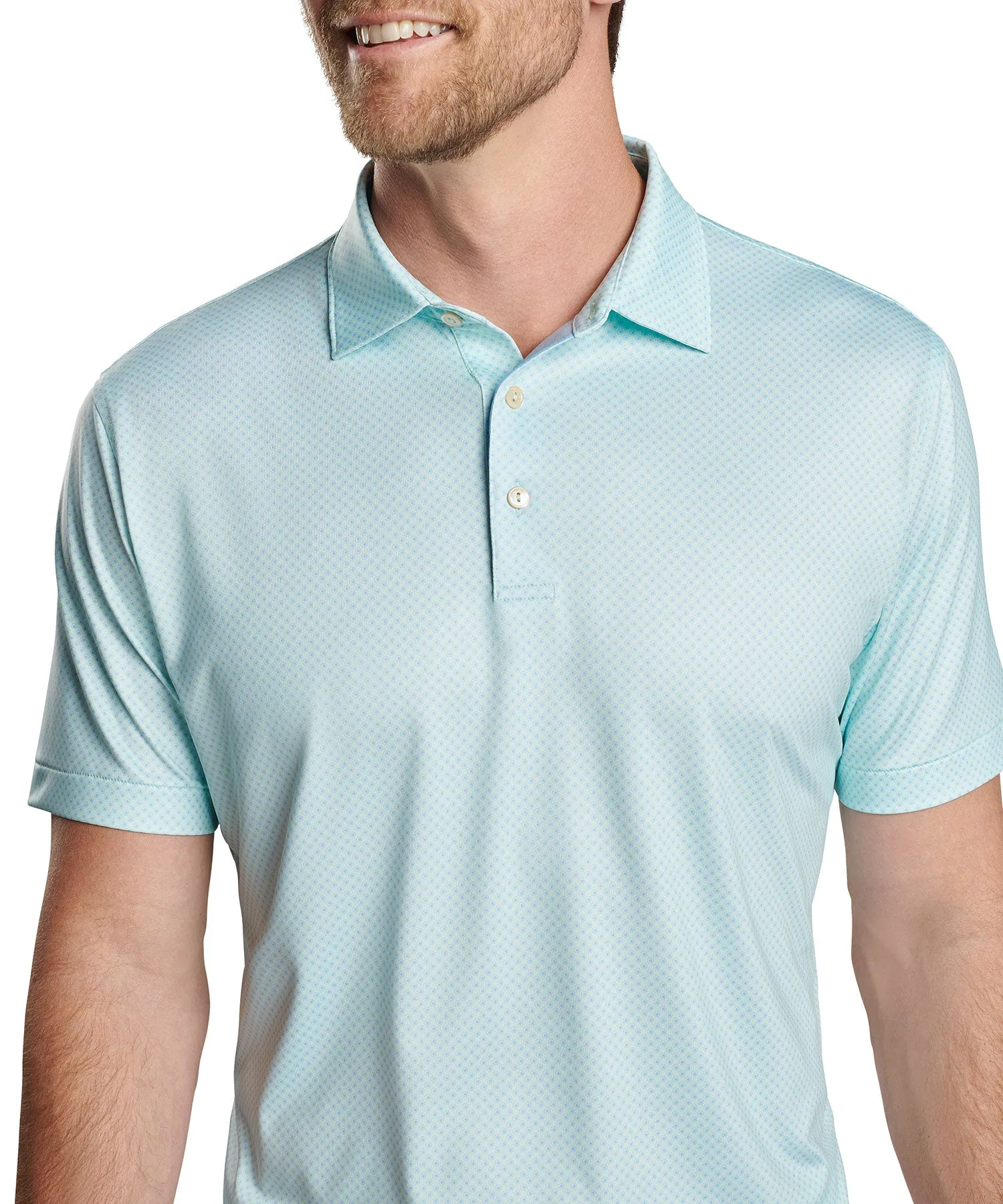 Peter Millar Short Sleeve Circle Geo Print Polo Knit Shirt