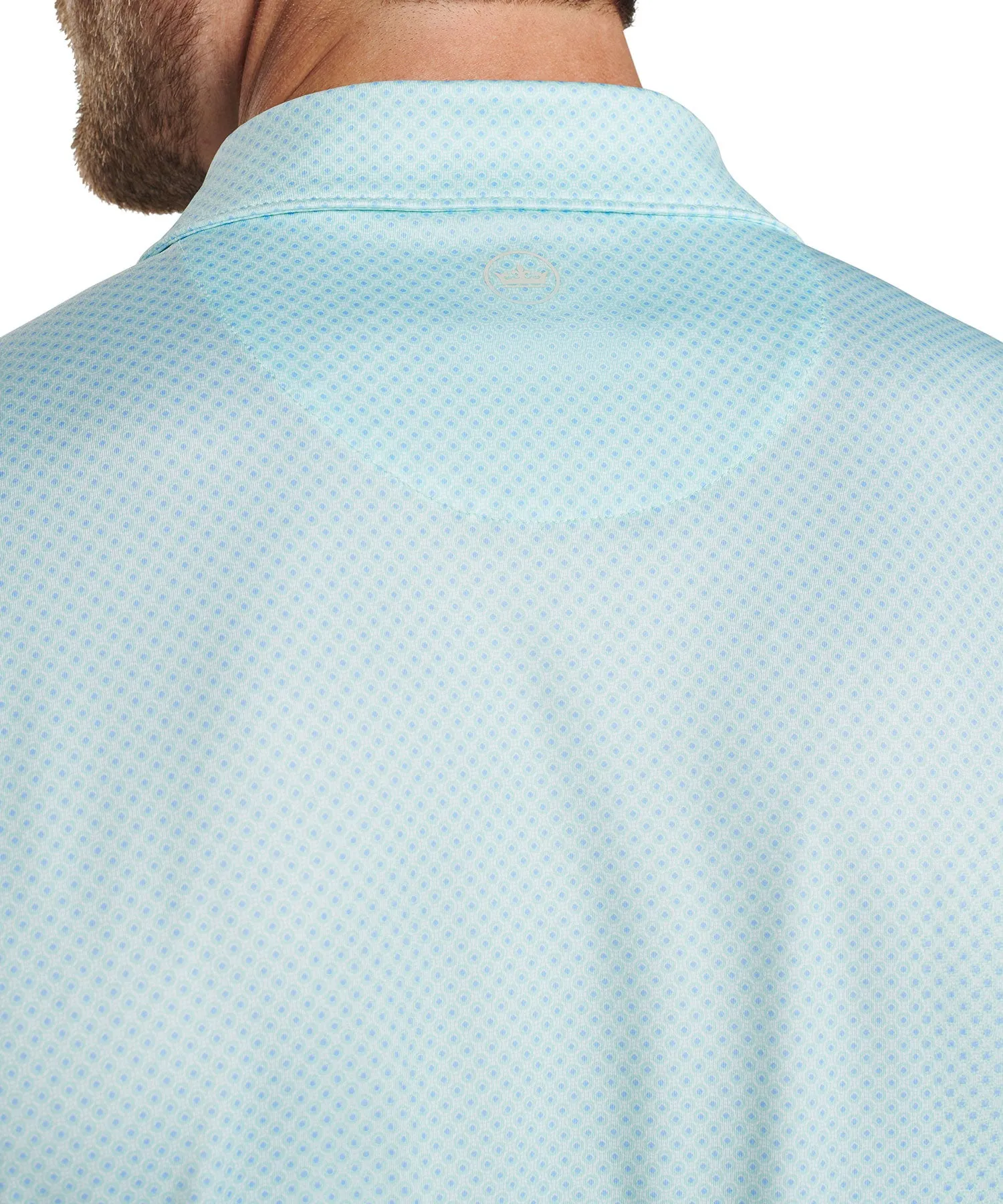 Peter Millar Short Sleeve Circle Geo Print Polo Knit Shirt