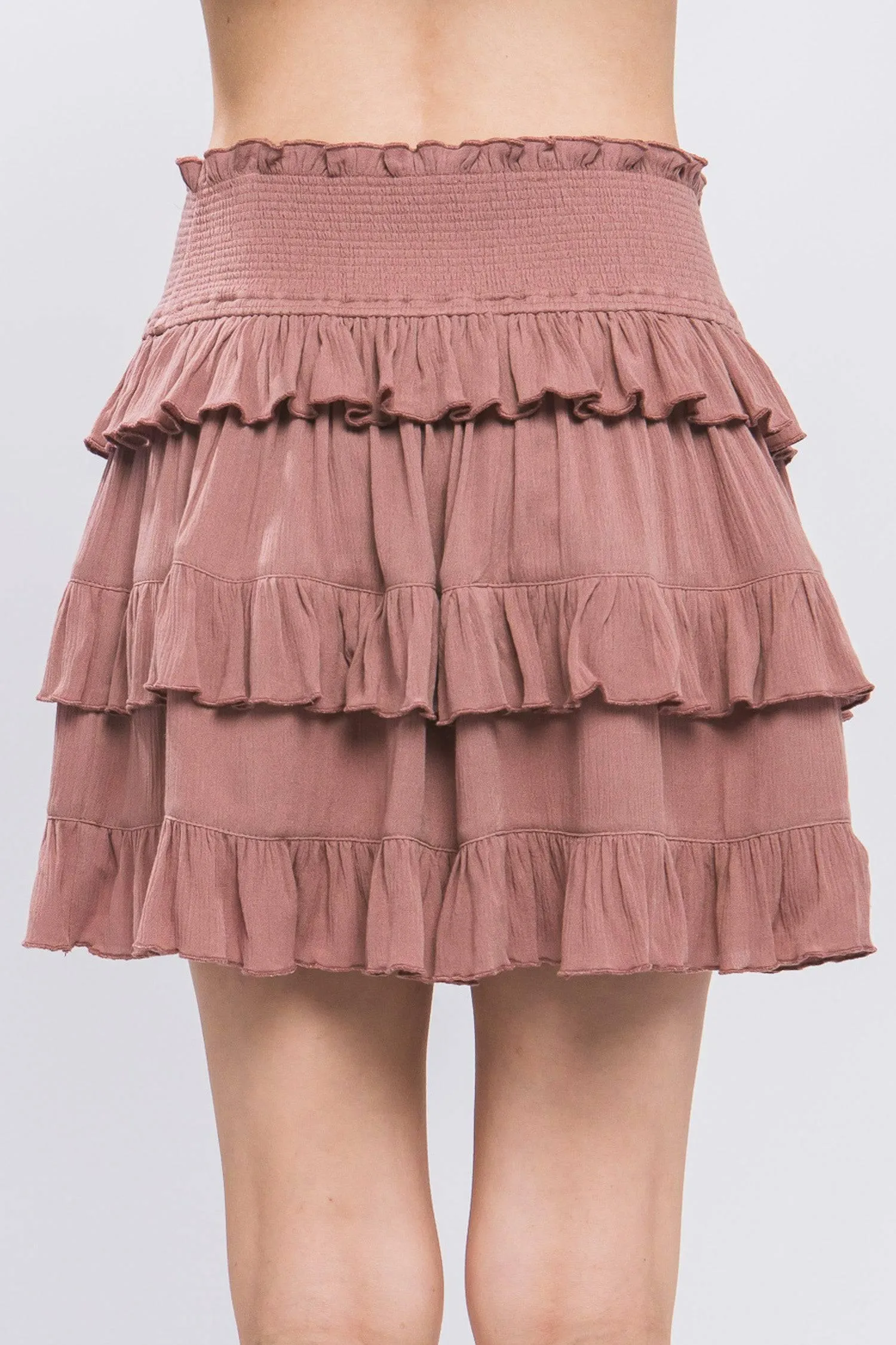 Radiant Ruffle Flirty Boho Tiered Layered  Skyler Skirt